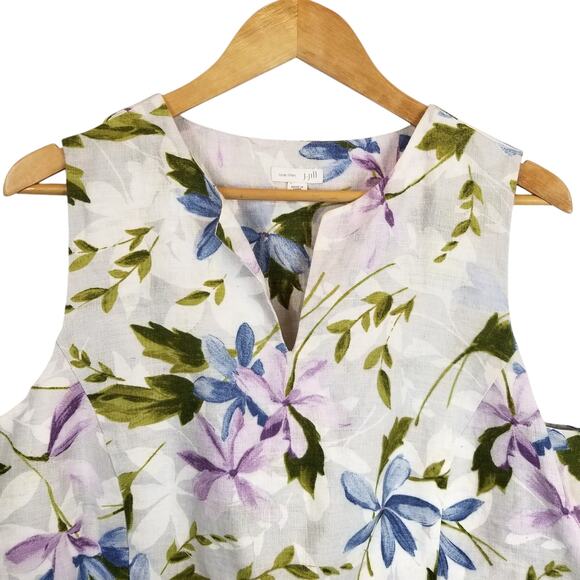 J. Jill Love Linen Women's Sleeveless Floral Dress Size Large - Picture 4 of 7